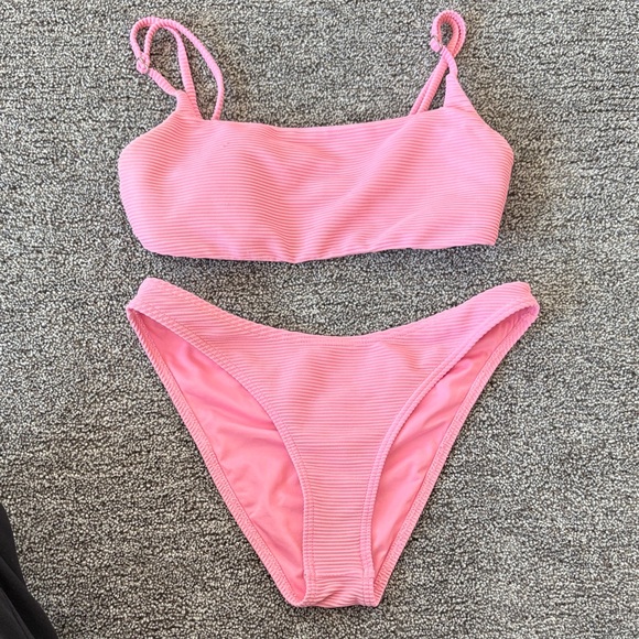 Billabong Other - Billabong Pink Ribbed Bikini Set